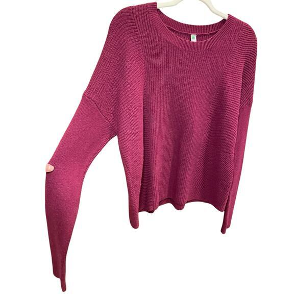 Athleta Women Medium Mulberry Turin Wool Cashmere Sweater Knit Purple Textured - Picture 5 of 12